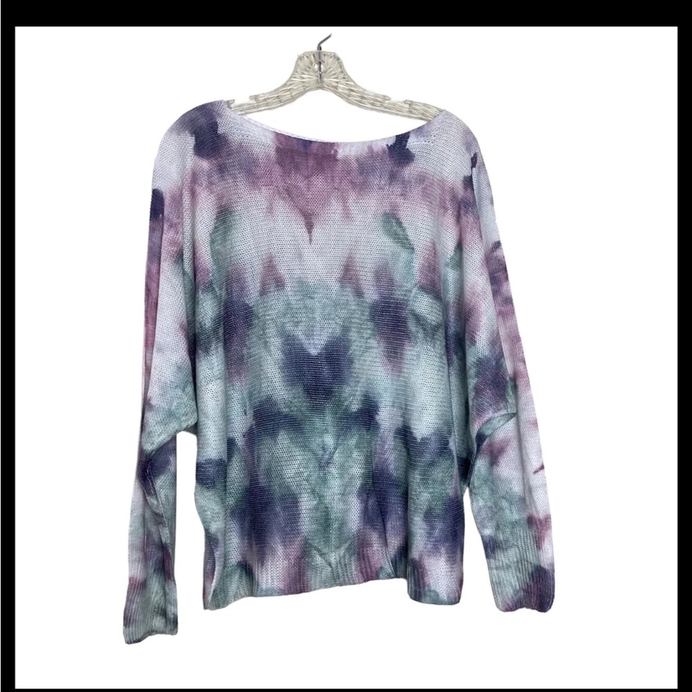 Anna Melani Women Size M Sweater Lightweight Tie dye Pastel Long Sleeve